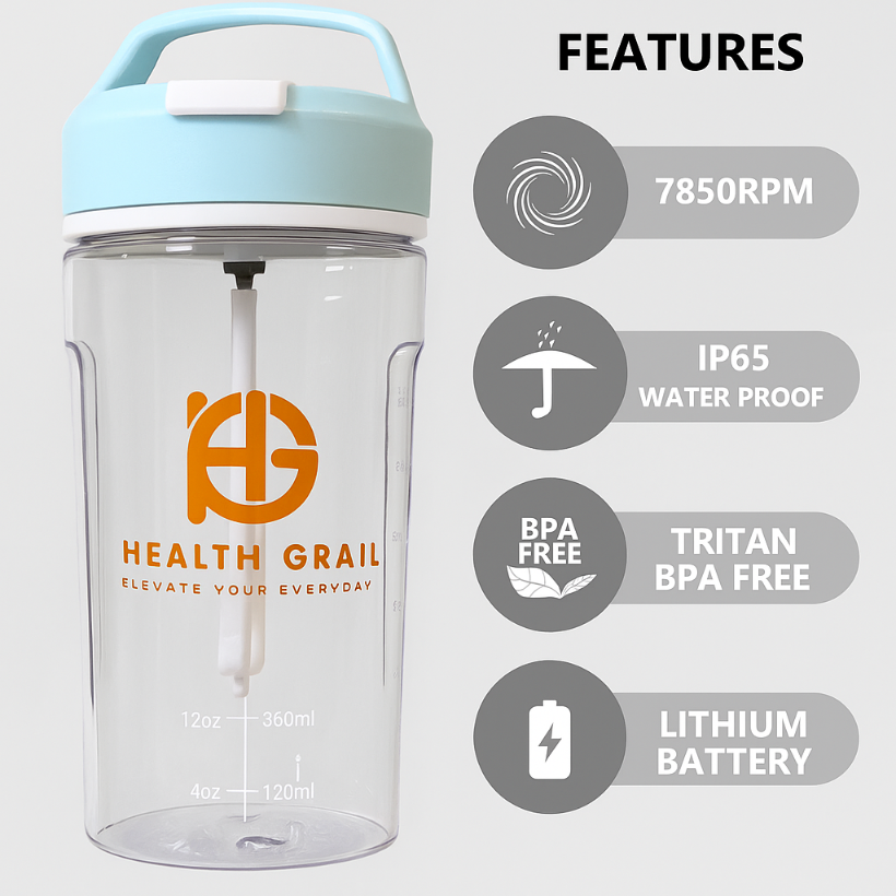 Health-Grail Electric Protein Shaker Bottle (550 ML)