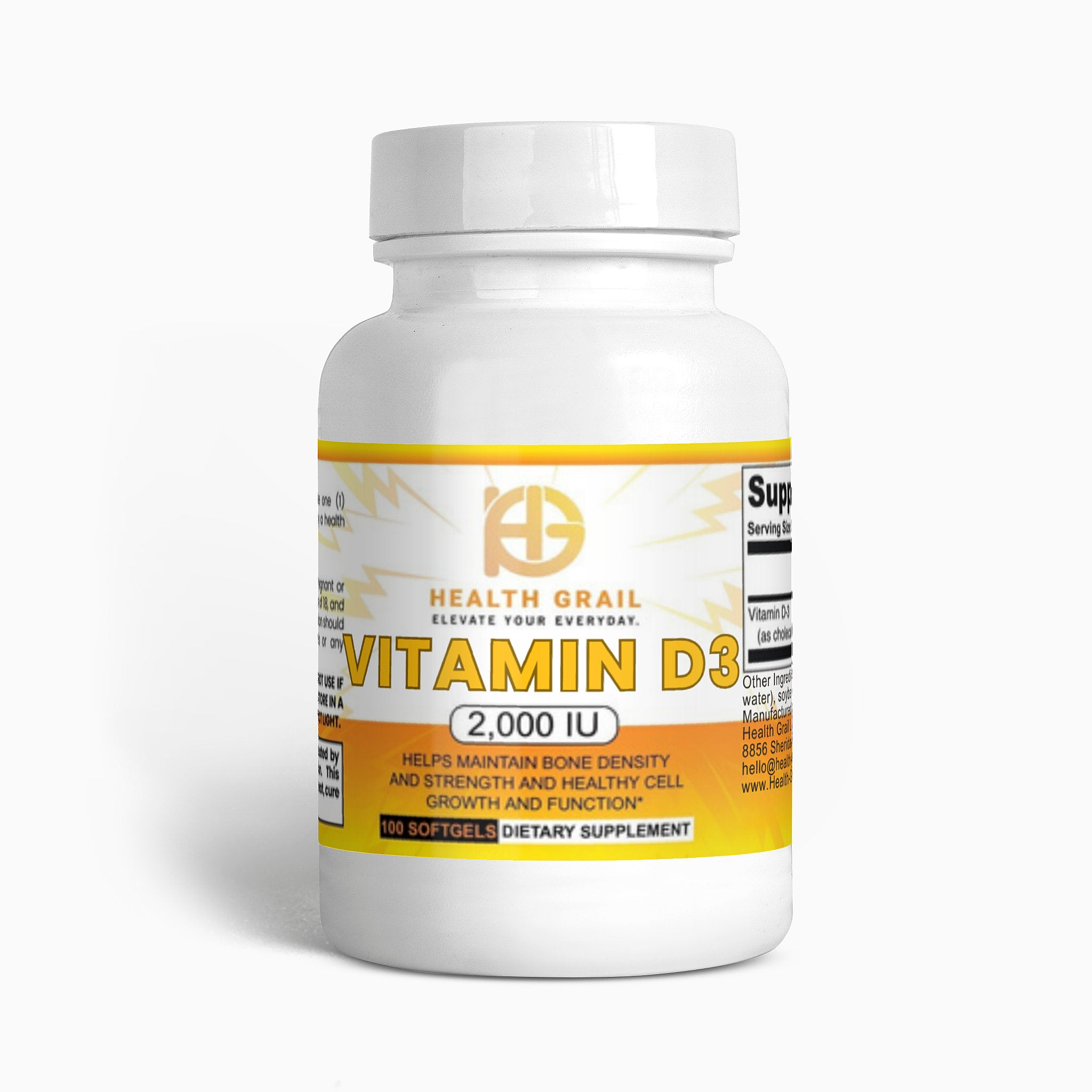 HEALTH-GRAIL VITAMIN D3 — 2,000 IU