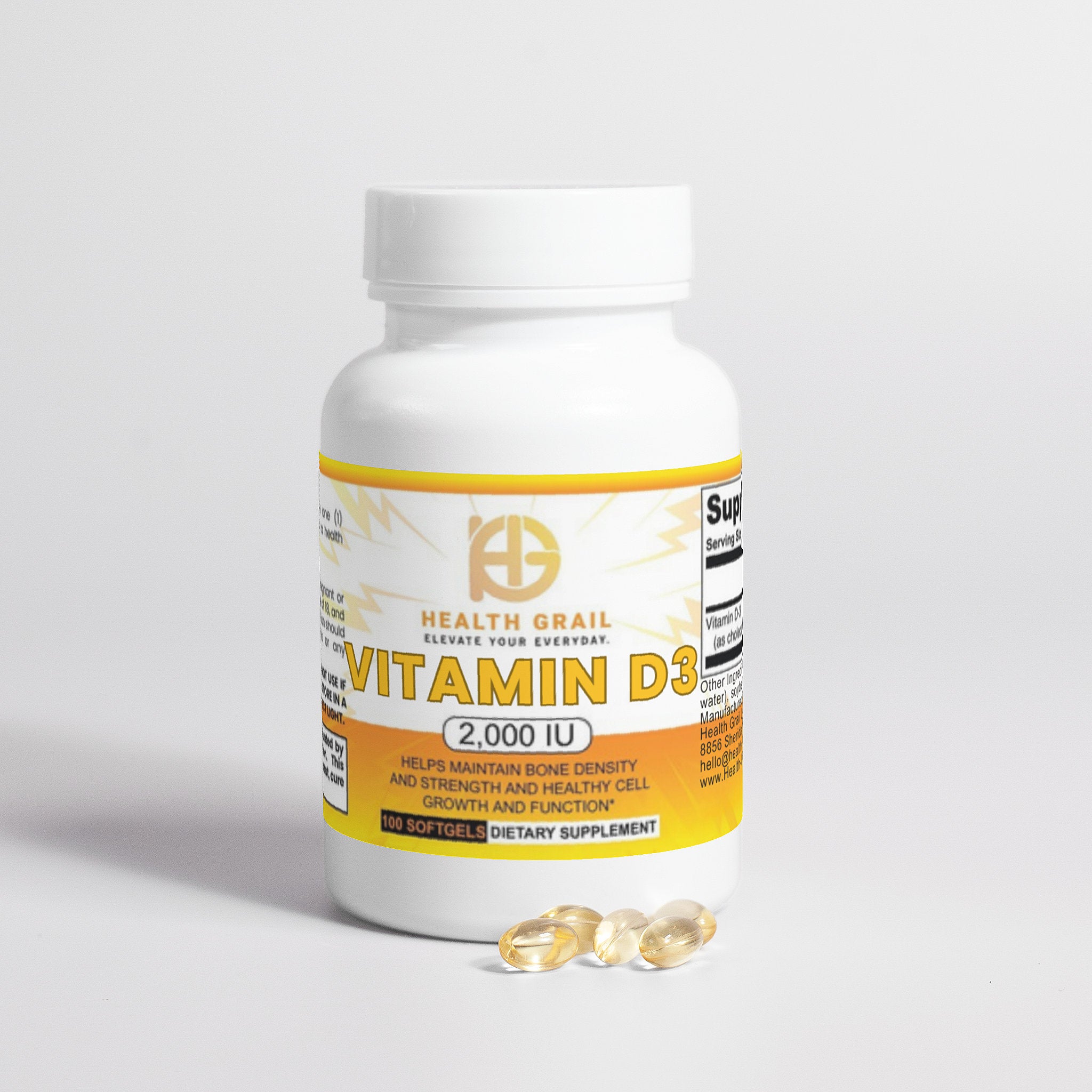 HEALTH-GRAIL VITAMIN D3 — 2,000 IU