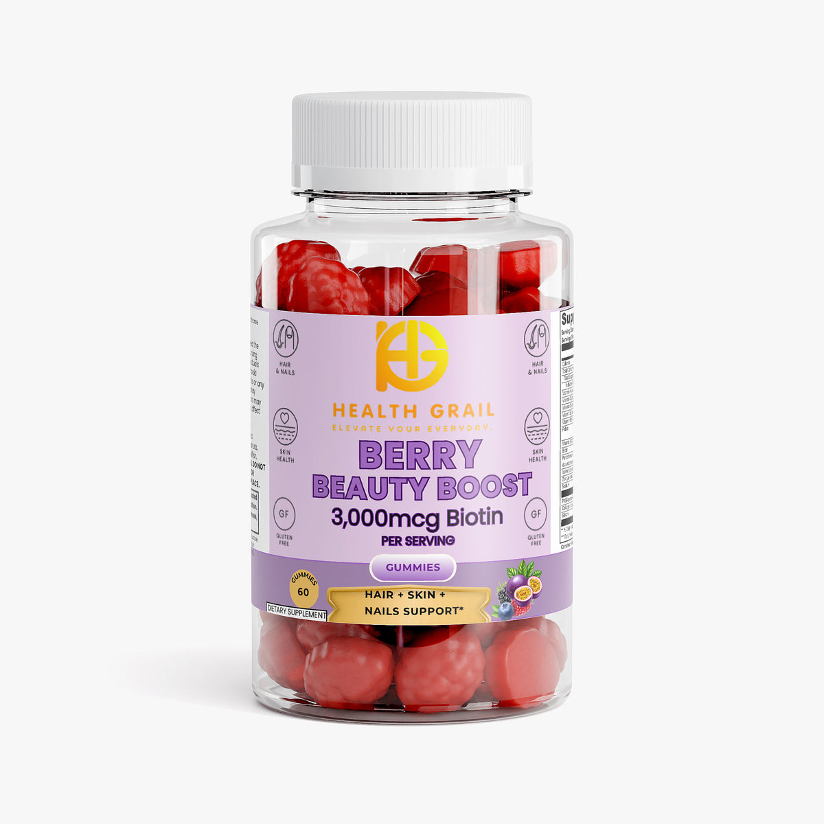 Health-Grail Berry Beauty Boost Hair Skin and Nails Gummies bottle