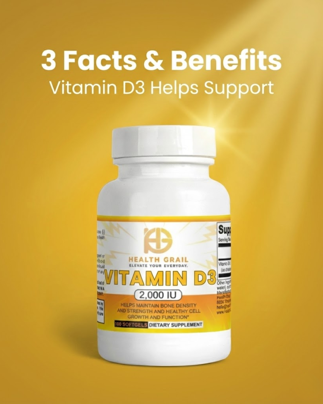 Health-Grail Vitamin D3 2,000 IU