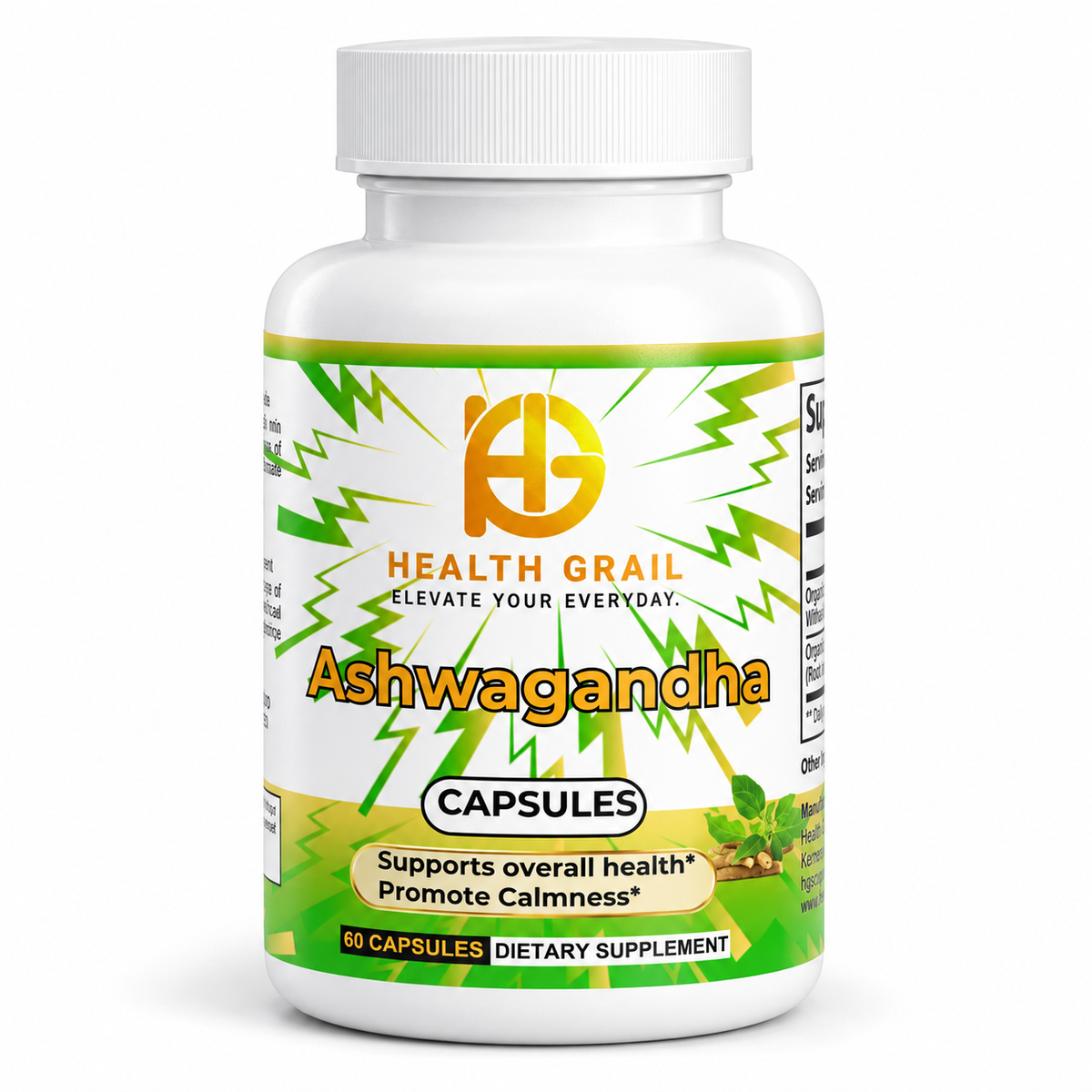 Organic Ashwagandha Root Capsules – 650 mg