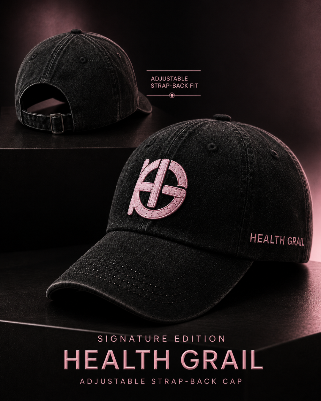 Black Lifestyle Off-Duty Cap Pink Logo
