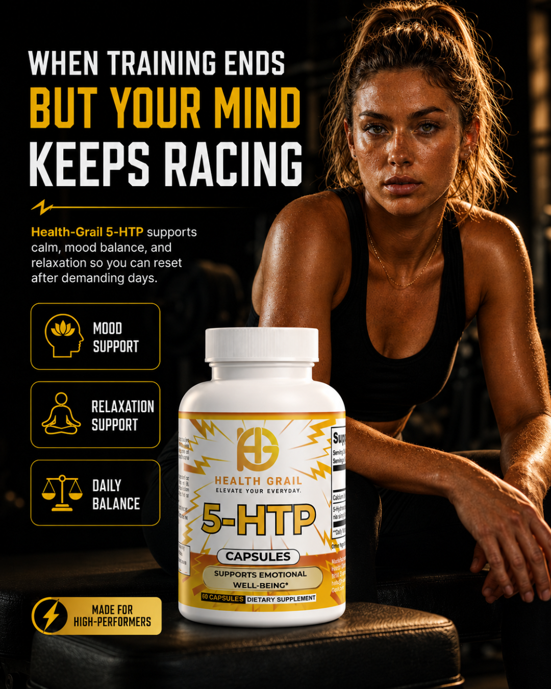 Health-Grail 5-HTP mood, relaxation and daily balance support