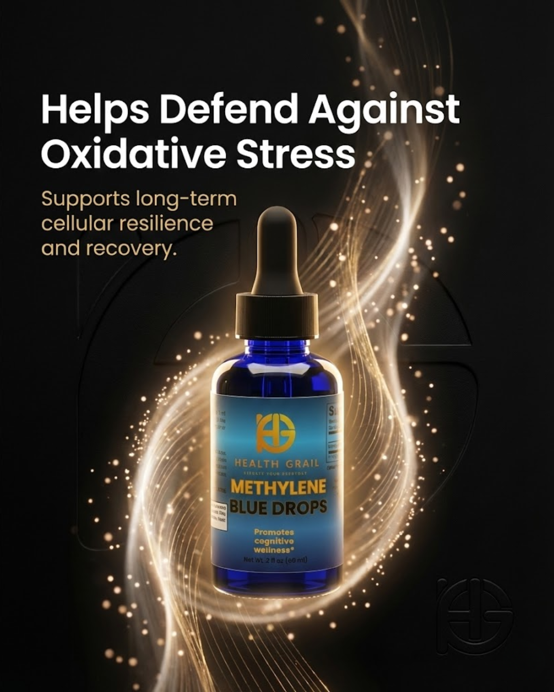 Health-Grail Methylene Blue Drops oxidative balance educational graphic
