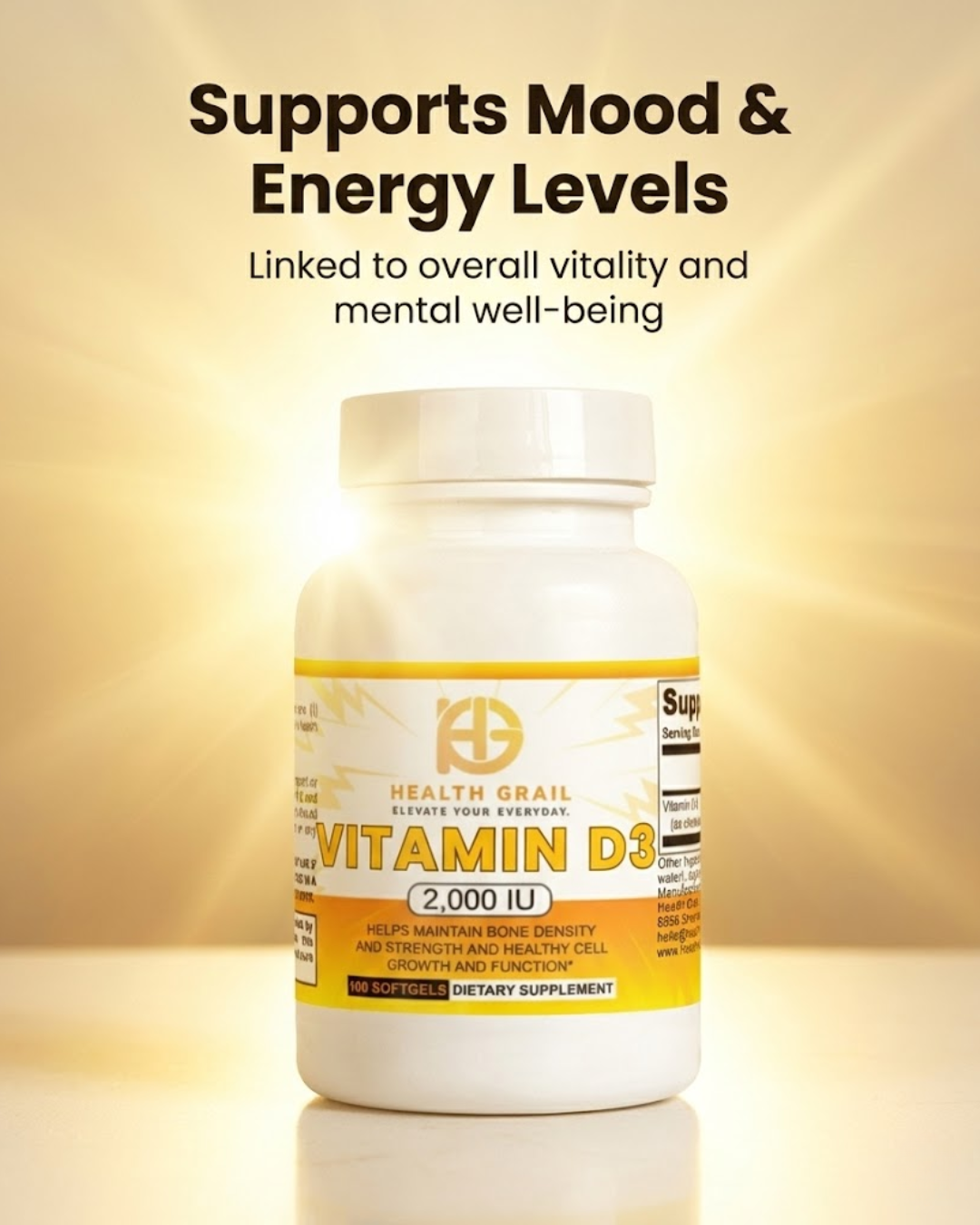 Health-Grail Vitamin D3 2,000 IU