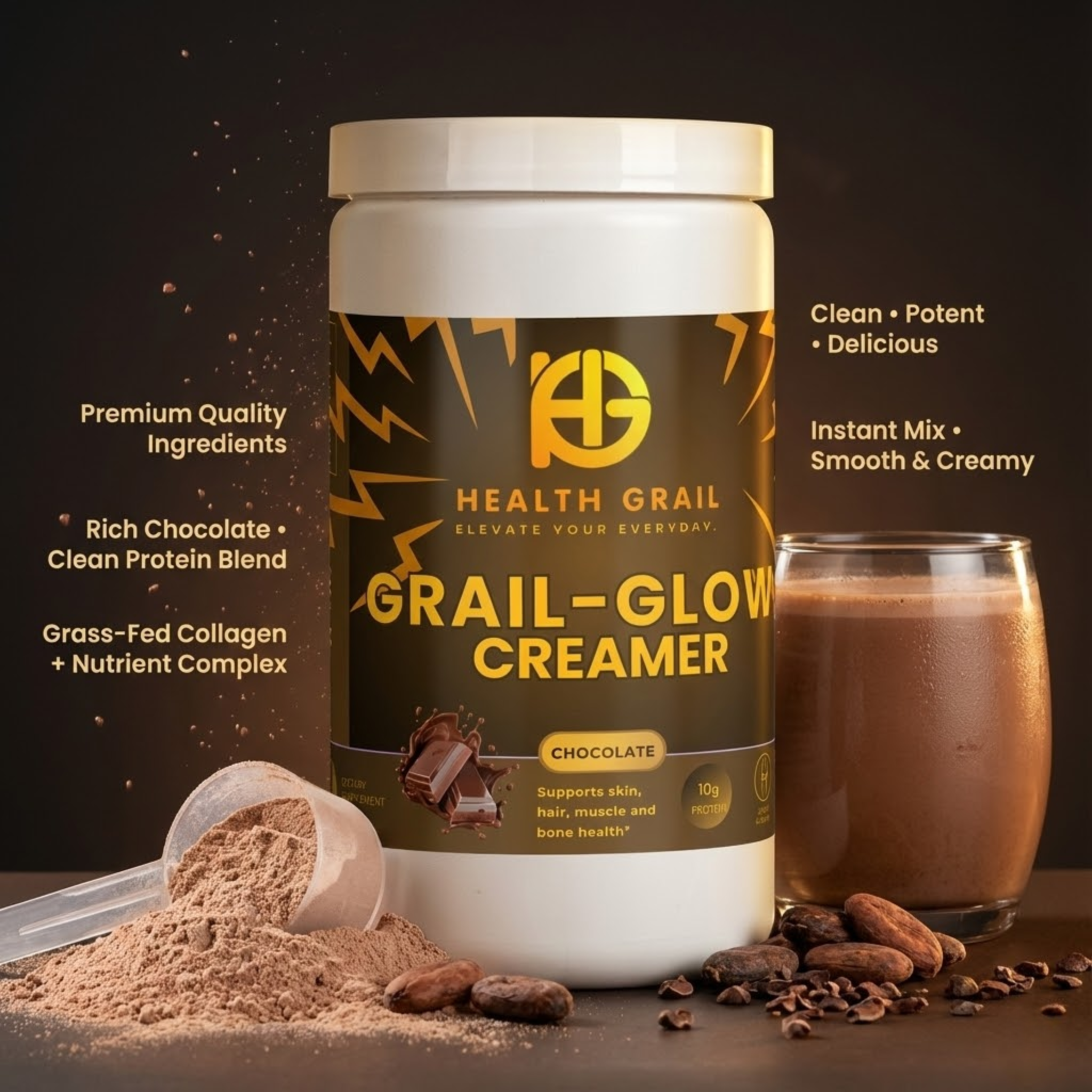 HEALTH-GRAIL CHOCOLATE GLOW COLLAGEN CREAMER
