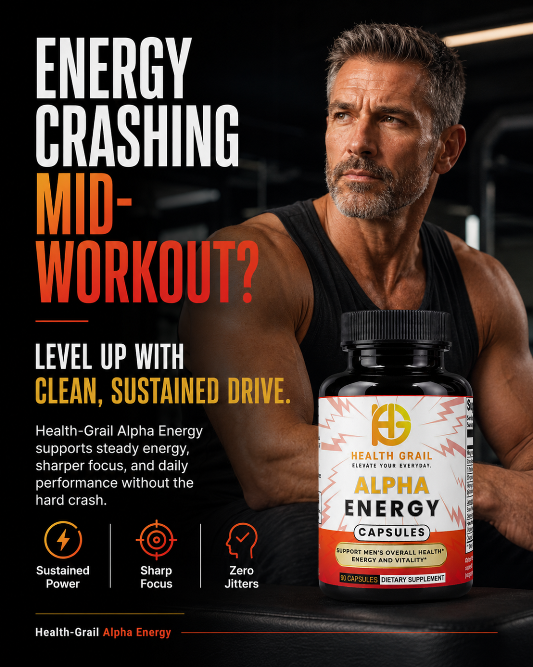 Health-Grail Alpha Energy for men’s everyday vitality and performance routine