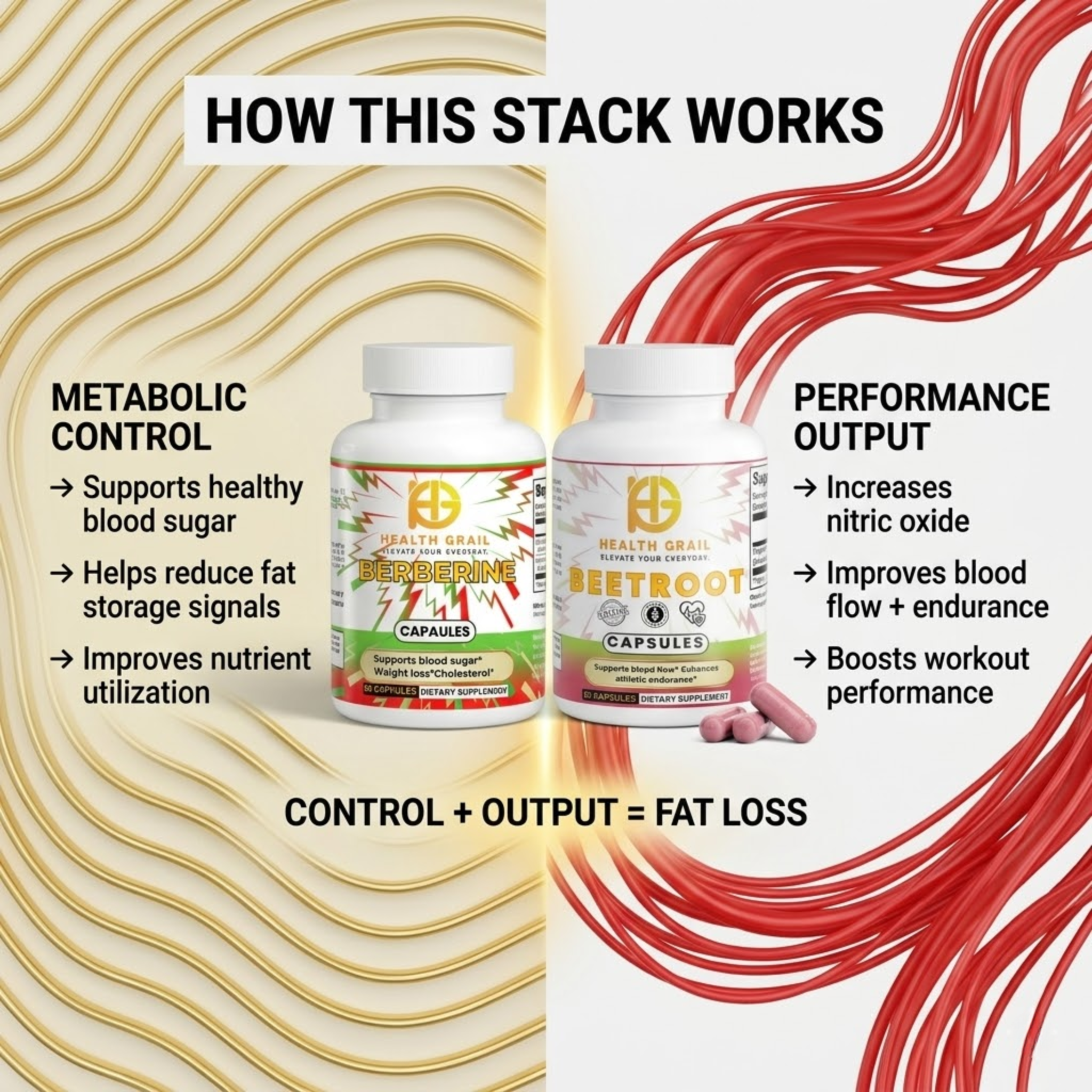 'Beetroot' and 'Berberine health Grail Performance  & Metabolic Control 