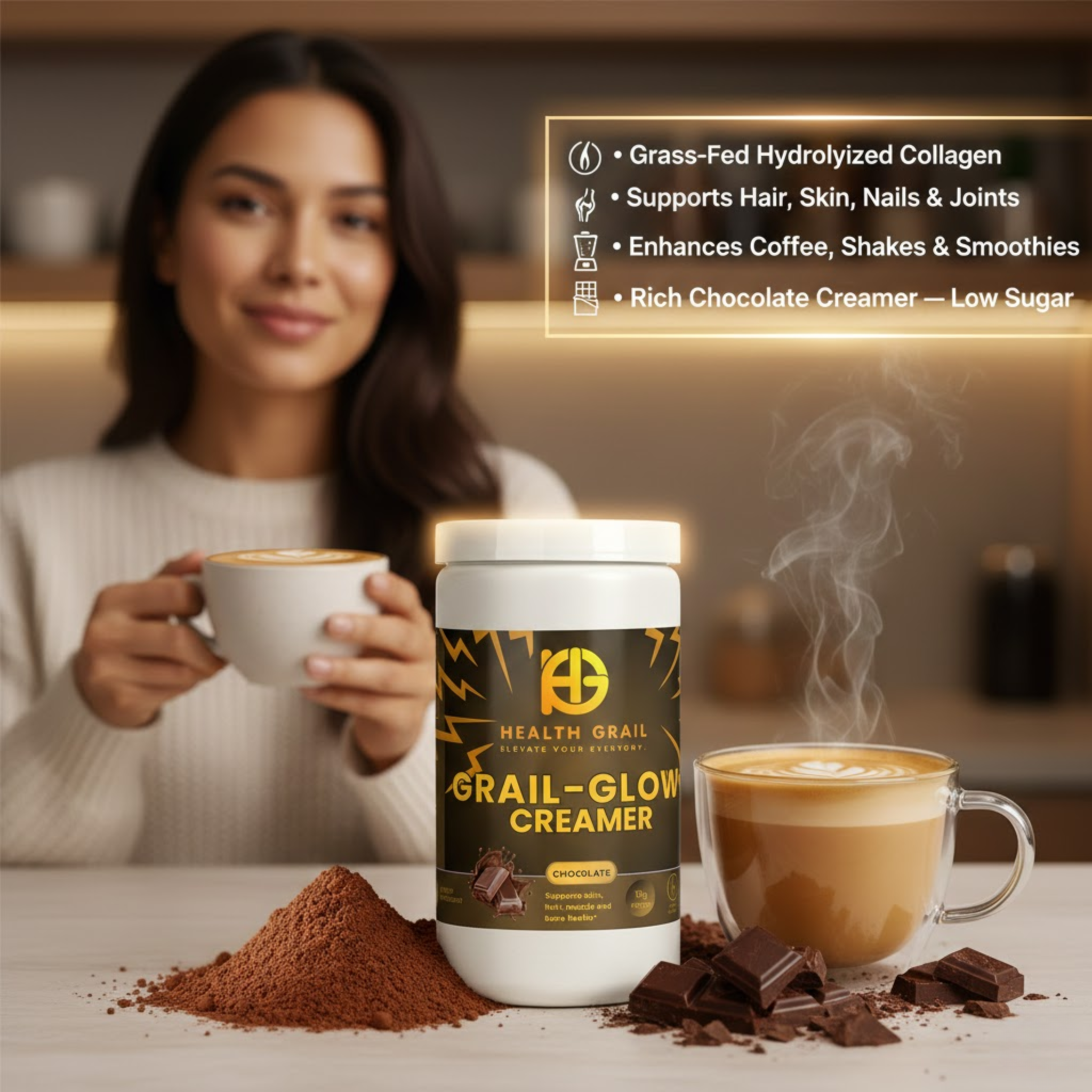 HEALTH-GRAIL CHOCOLATE GLOW COLLAGEN CREAMER