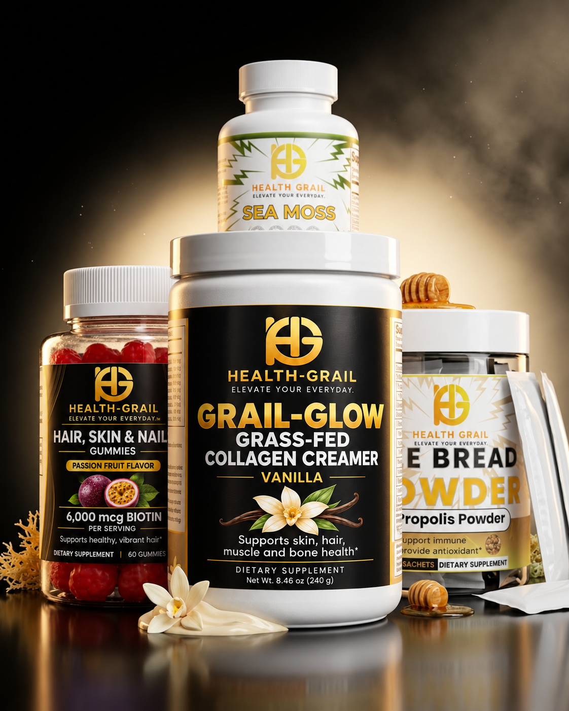 Grail Glow Stack – Women's Beauty & Wellness Bundle