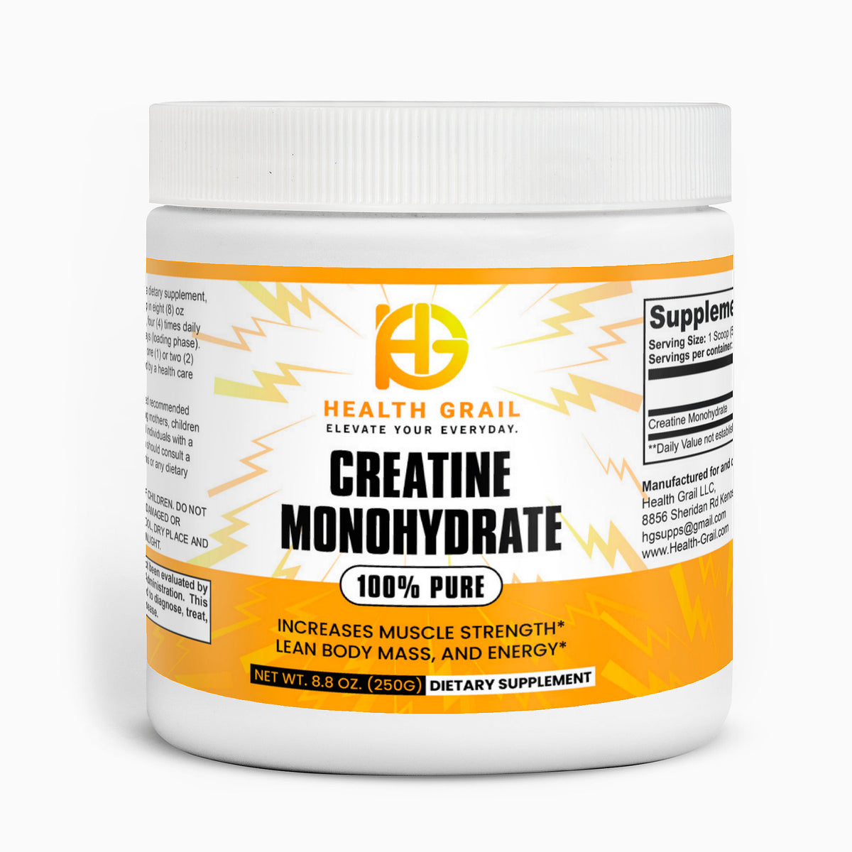 Health Grail Creatine Monohydrate supplement 