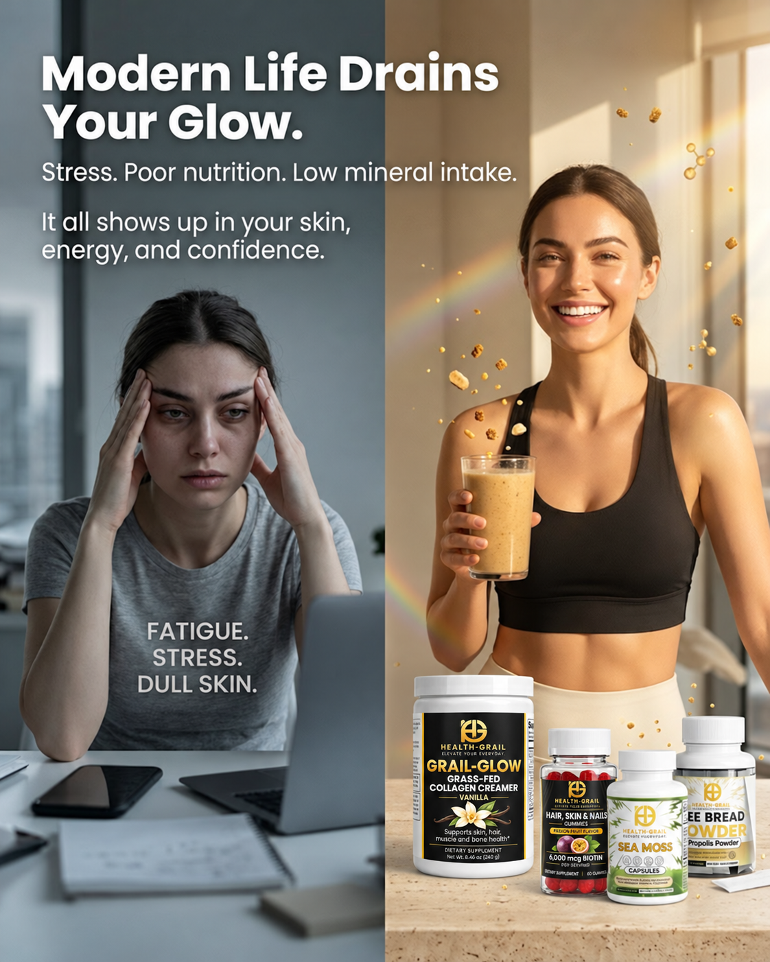 Grail Glow Stack – Women's Beauty & Wellness Bundle