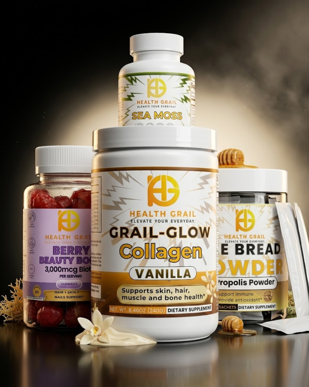 Grail Glow Stack – Women's Beauty & Wellness Bundle